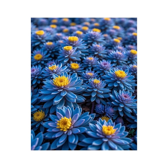 Paint by Numbers Kit for Adults, Blue Succulent Blossoms Carpet Paint by Numbers, Easy Paint by Numbers Kit for Adults Beginner, DIY Adult Paint by Number Kits on Canvas, 12x16in Home Decor