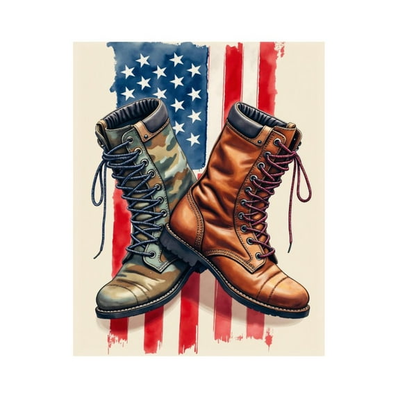 Paint by Numbers Kit for Adults, Boots Stars Stripes Art Duo Paint by Numbers, Easy Paint by Numbers Kit for Adults Beginner, DIY Adult Paint by Number Kits on Canvas, 12x16in Home Decor