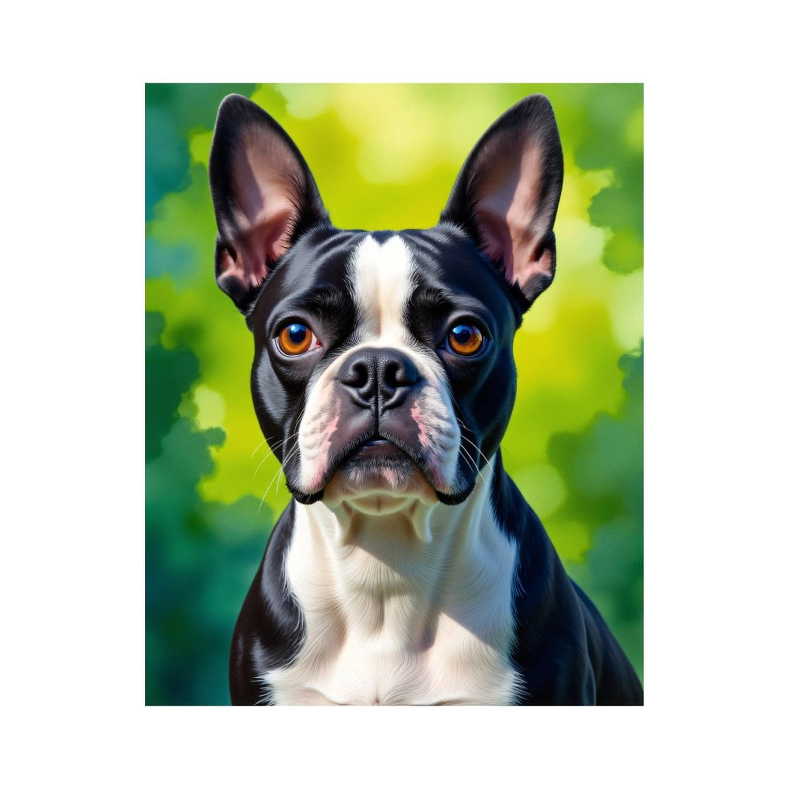Paint by Numbers Kit for Adults, Boston Terrier Portrait Outdoors Paint by Numbers, Easy Paint by Numbers Kit for Adults Beginner, DIY Adult Paint by Number Kits on Canvas, Home Decor