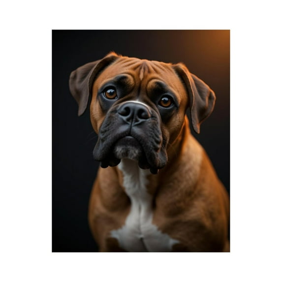 Paint by Numbers Kit for Adults, Boxer Dog Portrait Black Background Paint by Numbers, Easy Paint by Numbers Kit for Adults Beginner, DIY Adult Paint by Number Kits on Canvas, Home Decor