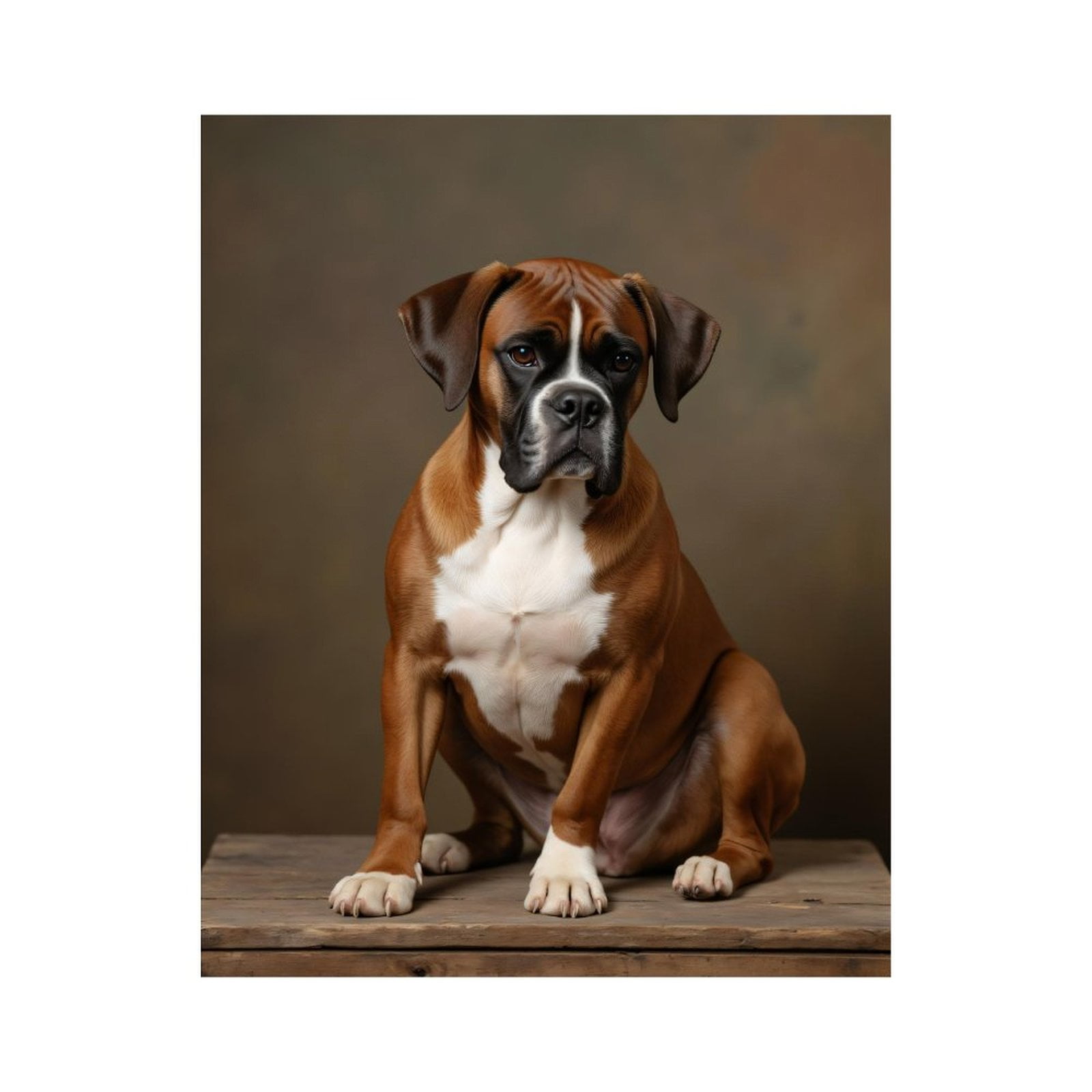 Paint by Numbers Kit for Adults, Boxer Dog Portrait Timber Seat Paint by Numbers, Easy Paint by Numbers Kit for Adults Beginner, DIY Adult Paint by Number Kits on Canvas, Home Decor 12x16in