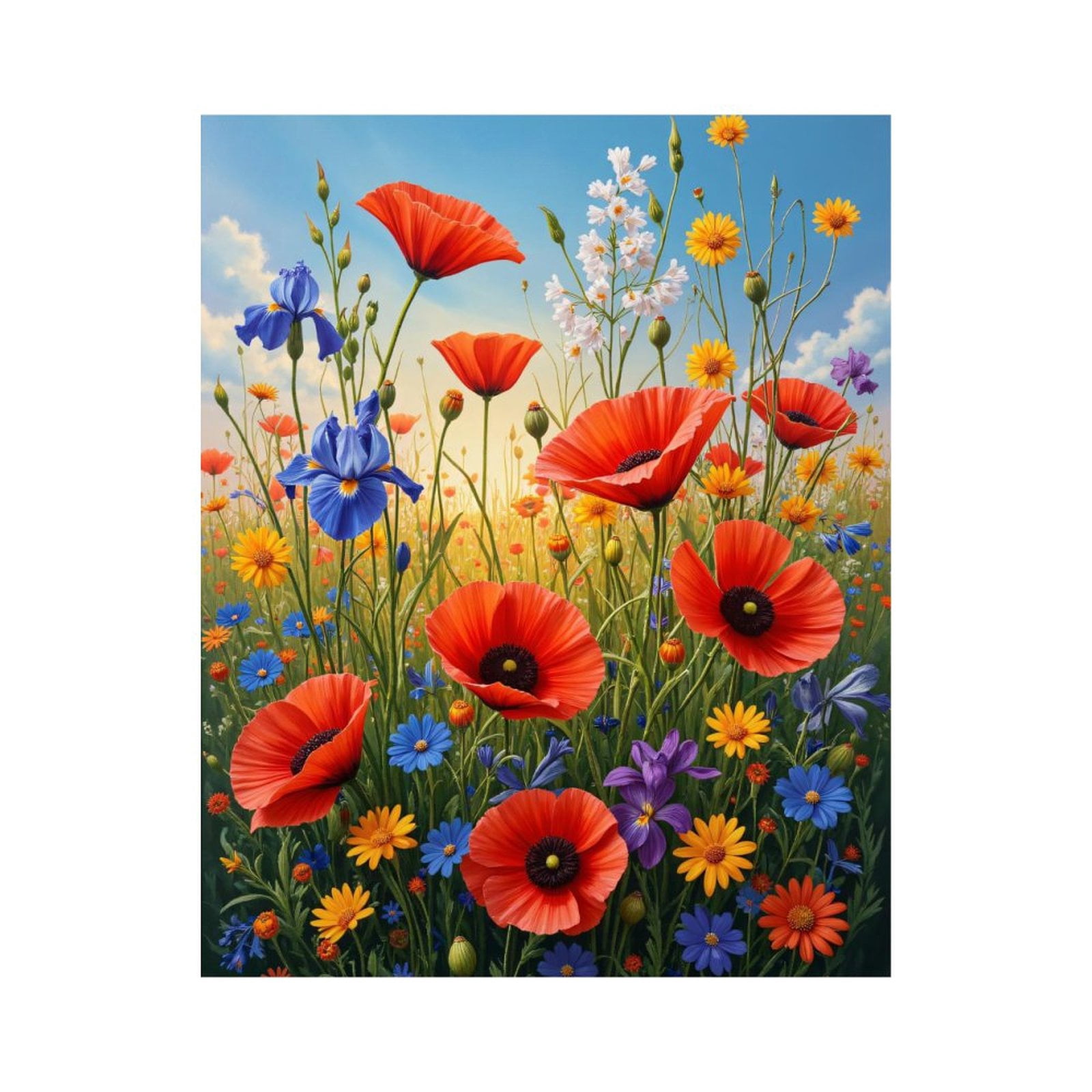 Paint by Numbers Kit for Adults, Bright Floral Garden Blooms Sky Paint ...
