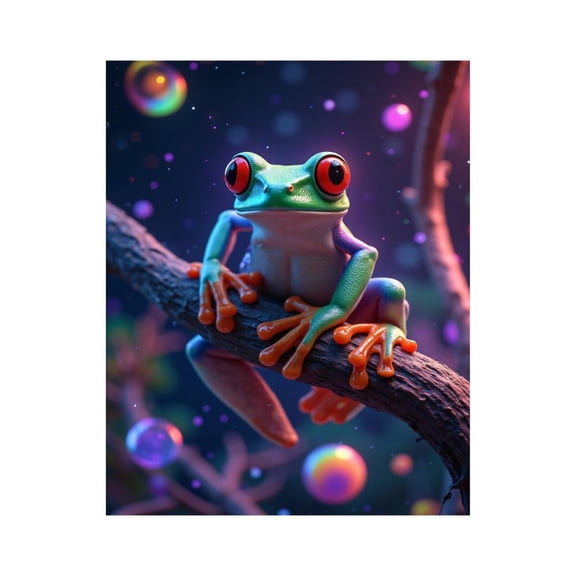 Paint by Numbers Kit for Adults, Bright Frog On Branch Dreamscape Paint by Numbers, Easy Paint by Numbers Kit for Adults Beginner, DIY Adult Paint by Number Kits on Canvas, Home Decor