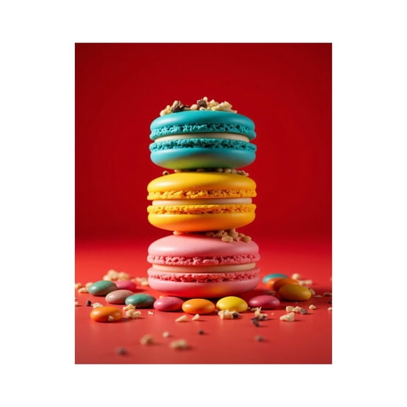 Paint by Numbers Kit for Adults, Bright Macaron Stack Candy Delight Paint by Numbers, Easy Paint by Numbers Kit for Adults Beginner, DIY Adult Paint by Number Kits on Canvas, Home Decor