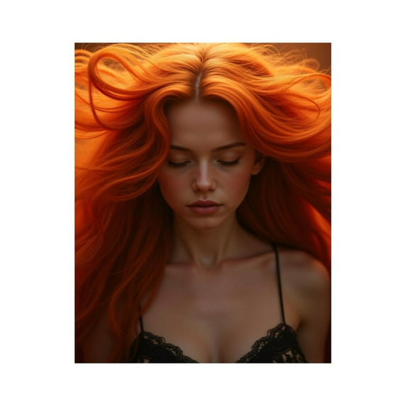 Paint by Numbers Kit for Adults, Bright Orange Hair Beauty Portrait Paint by Numbers, Easy Paint by Numbers Kit for Adults Beginner, DIY Adult Paint by Number Kits on Canvas, Home Decor 12x16in