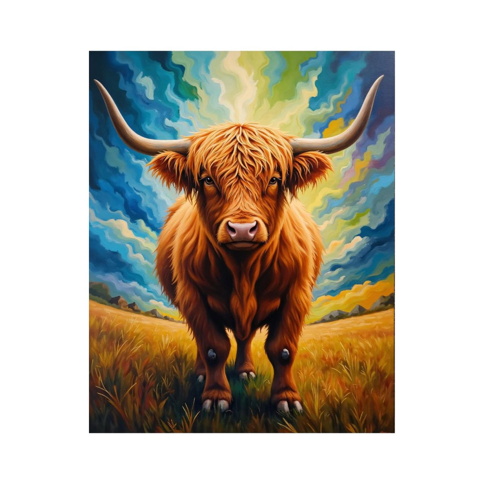 Paint by Numbers Kit for Adults, Brown Animal Colorful Background Paint by Numbers, Easy Paint by Numbers Kit for Adults Beginner, DIY Adult Paint by Number Kits on Canvas, Home Decor