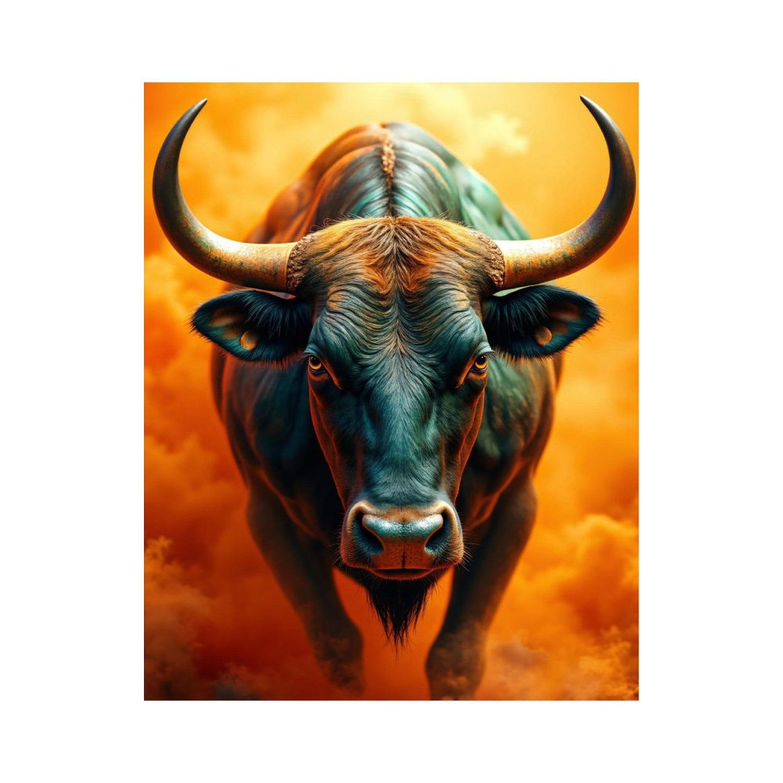Paint by Numbers Kit for Adults, Bull In Fiery Cloudscape Paint by Numbers, Easy Paint by Numbers Kit for Adults Beginner, DIY Adult Paint by Number Kits on Canvas, Home Decor