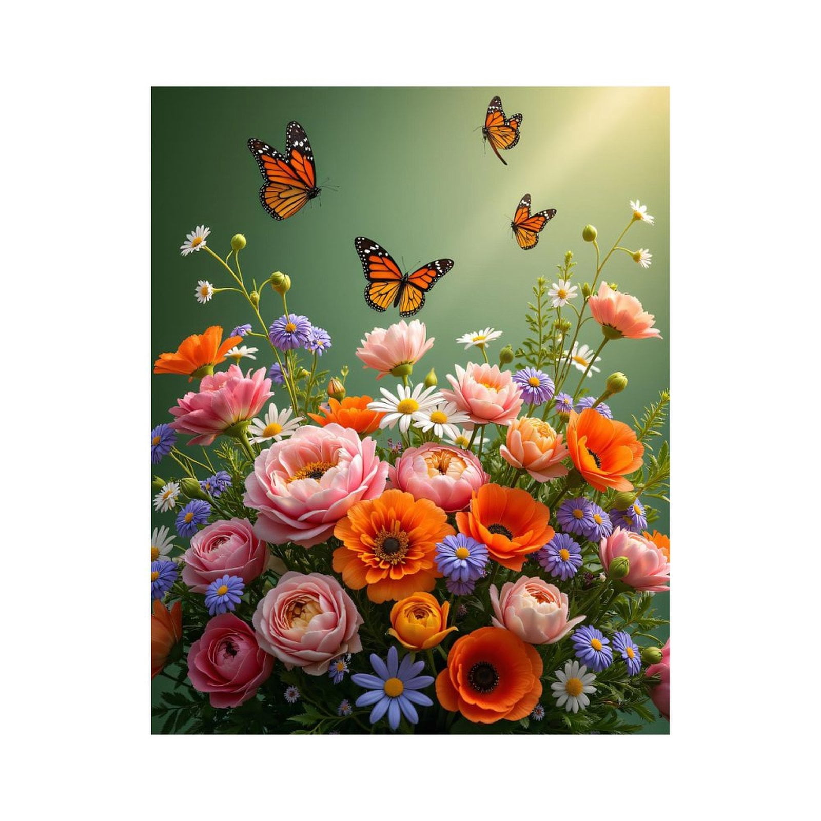 Paint by Numbers Kit for Adults, Butterflies Blooms Sunshine Garden ...