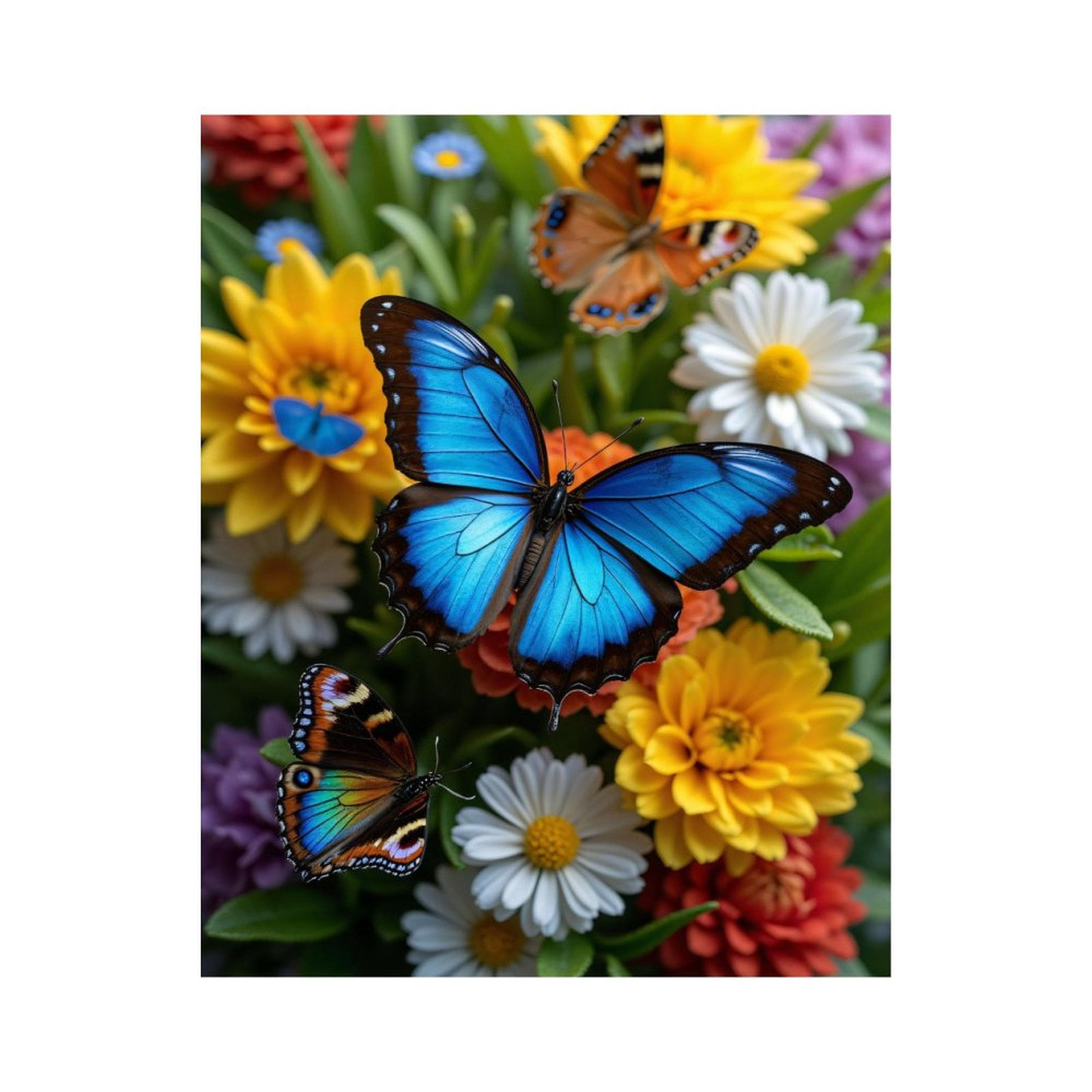 Paint by Numbers Kit for Adults, Butterflies Blossoms Vibrant Colors ...