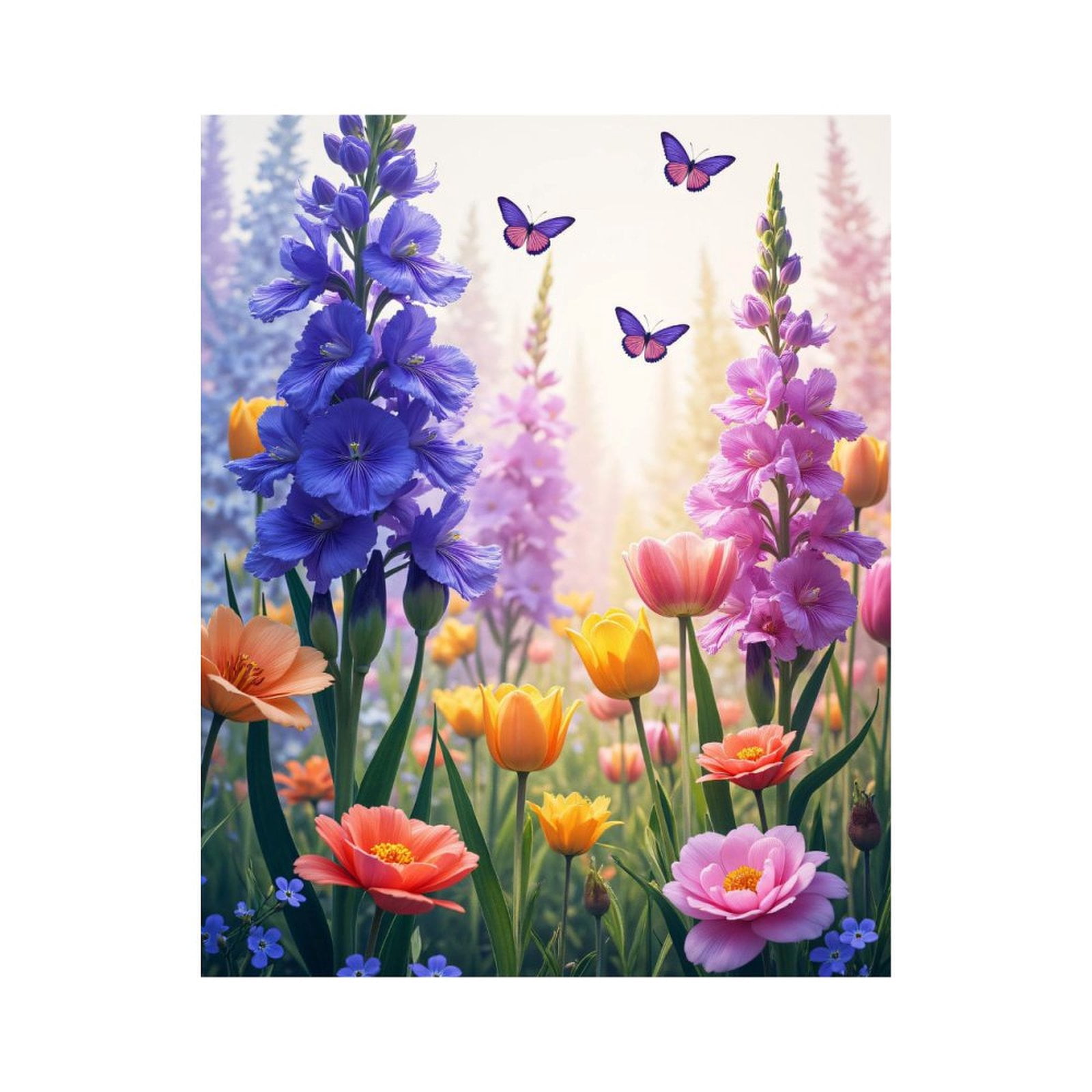 Paint by Numbers Kit for Adults, Butterflies Over Colorful Garden Paint ...
