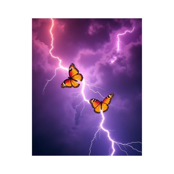 Paint by Numbers Kit for Adults, Butterflies Lightning Storm Sky Paint by Numbers, Easy Paint by Numbers Kit for Adults Beginner, DIY Adult Paint by Number Kits on Canvas, 12x16in Home Decor