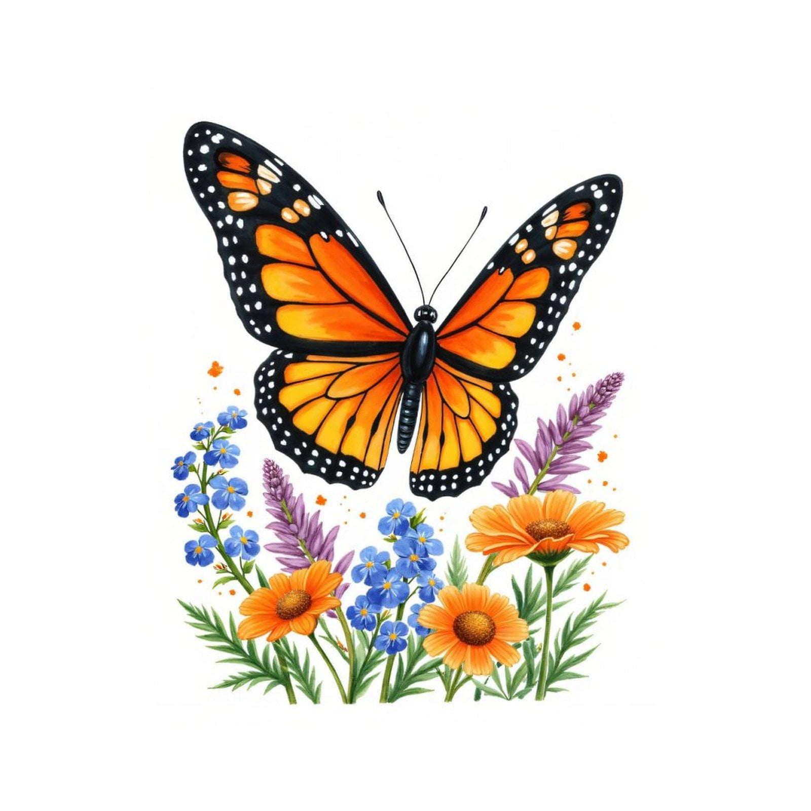 Paint by Numbers Kit for Adults, Butterfly Garden Floral Art Paint by Numbers, Easy Paint by Numbers Kit for Adults Beginner, DIY Adult Paint by Number Kits on Canvas, Home Decor