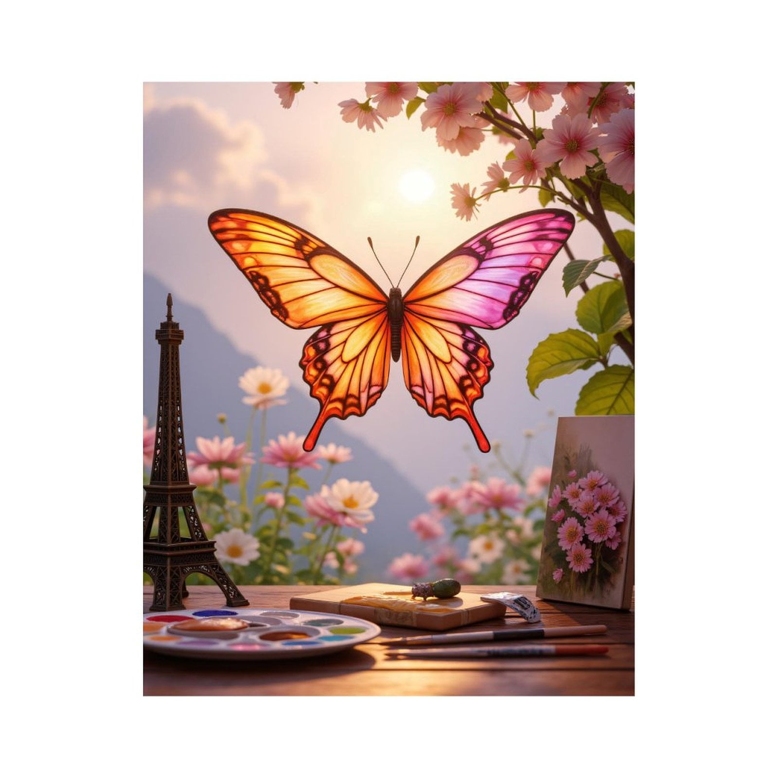 Paint by Numbers Kit for Adults, Butterfly Sunrise Artistic Inspiration ...