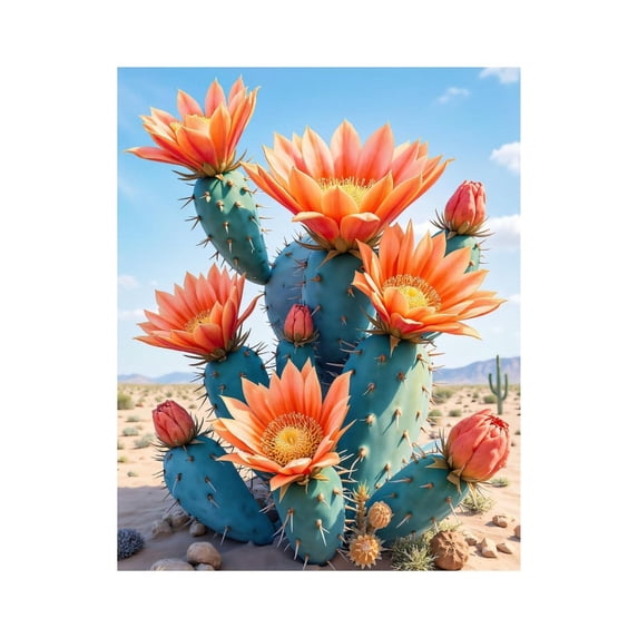Paint by Numbers Kit for Adults, Cactus Desert Bloom Vibrant Landscape Paint by Numbers, Easy Paint by Numbers Kit for Adults Beginner, DIY Adult Paint by Number Kits on Canvas, Home Decor
