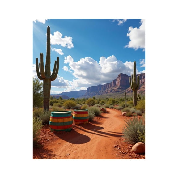 Paint by Numbers Kit for Adults, Cactus Desert Path Landscape Paint by Numbers, Easy Paint by Numbers Kit for Adults Beginner, DIY Adult Paint by Number Kits on Canvas, 12x16in Home Decor
