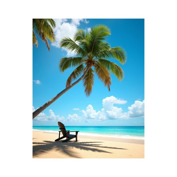 Paint by Numbers Kit for Adults, Calm Beach Palm Tree Relaxation Paint by Numbers, Easy Paint by Numbers Kit for Adults Beginner, DIY Adult Paint by Number Kits on Canvas, Home Decor