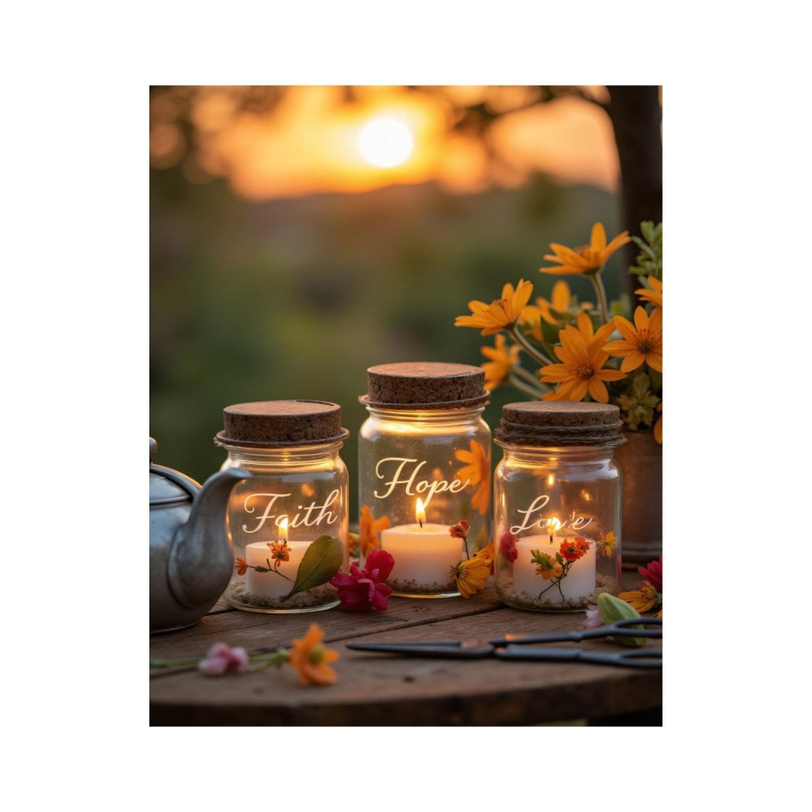 Paint by Numbers Kit for Adults, Candles And Sunset With Flowers Paint by Numbers, Easy Paint by Numbers Kit for Adults Beginner, DIY Adult Paint by Number Kits on Canvas, 12x16in Home Decor