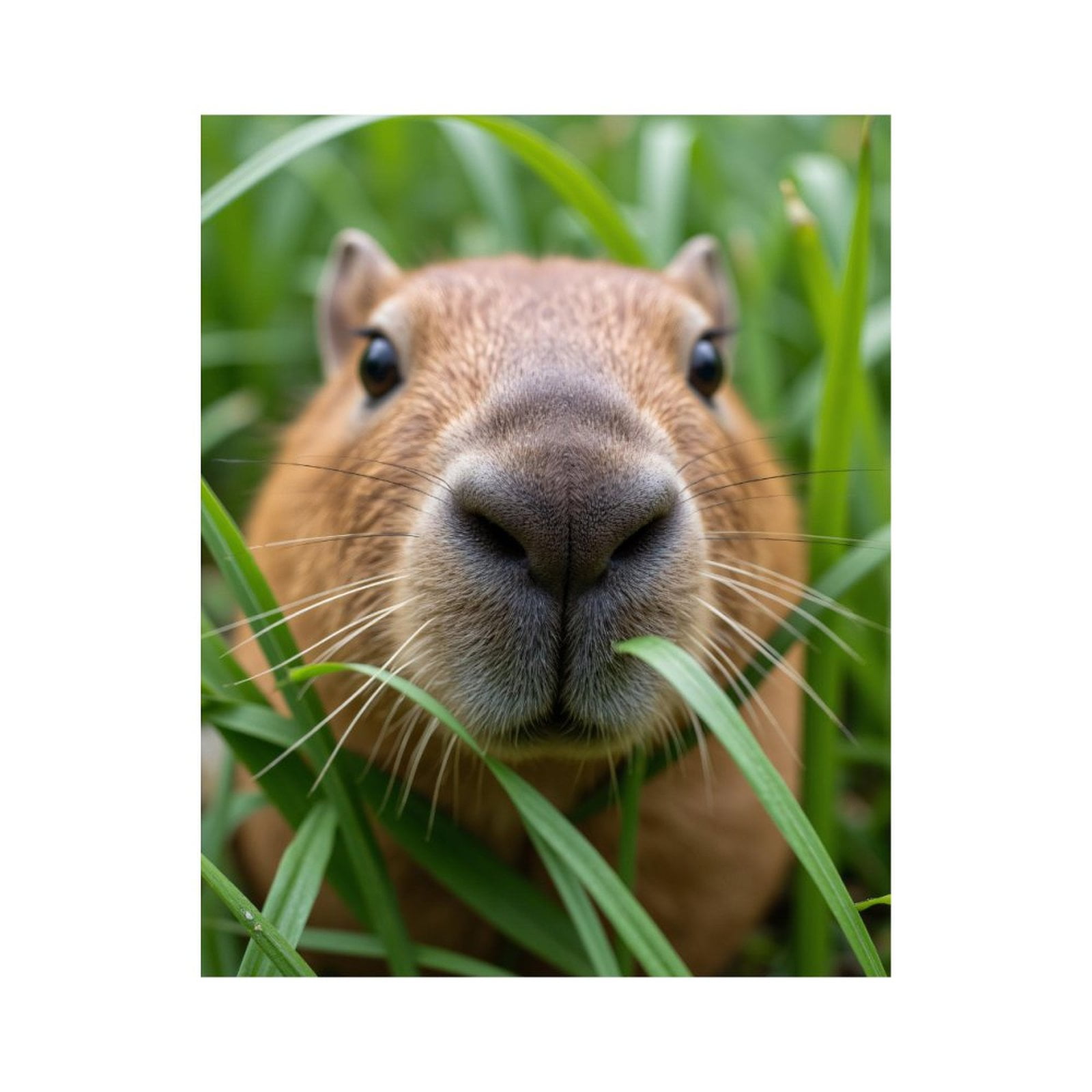 Paint by Numbers Kit for Adults, Capybara Close-Up Grass Frame Paint by Numbers, Easy Paint by Numbers Kit for Adults Beginner, DIY Adult Paint by Number Kits on Canvas, Home Decor 12x16in