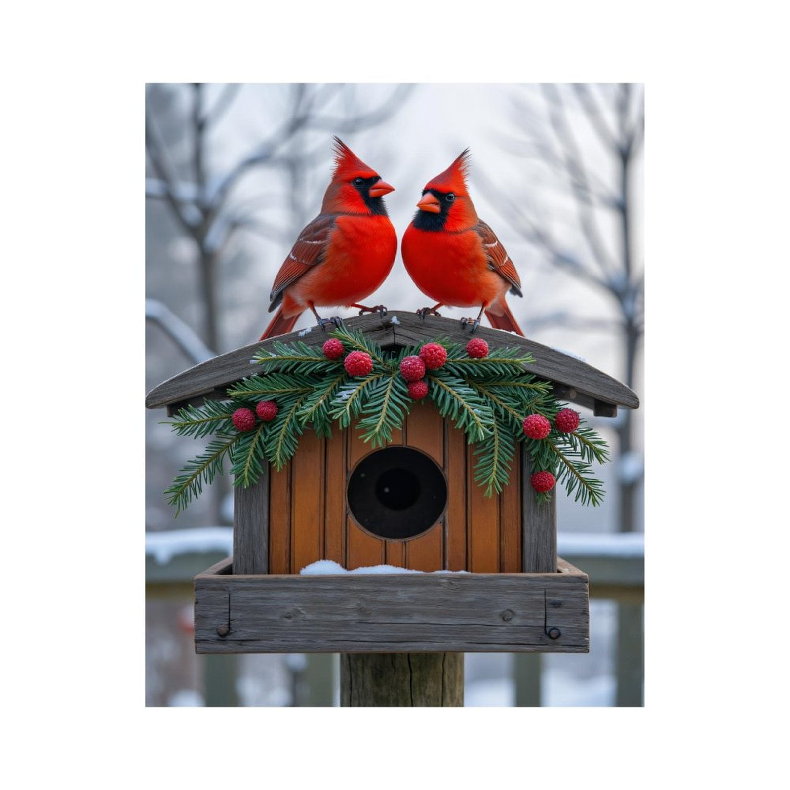 Paint by Numbers Kit for Adults, Cardinal Birds On Decorated Birdhouse Paint by Numbers, Easy Paint by Numbers Kit for Adults Beginner, DIY Adult Paint by Number Kits on Canvas, Home Decor