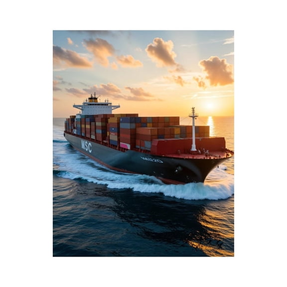 Paint by Numbers Kit for Adults, Cargo Ship Ocean Sunset Voyage Paint by Numbers, Easy Paint by Numbers Kit for Adults Beginner, DIY Adult Paint by Number Kits on Canvas, 12x16in Home Decor