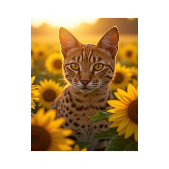 Paint by Numbers Kit for Adults, Cat Among Vibrant Sunflowers Sunrise Paint by Numbers, Easy Paint by Numbers Kit for Adults Beginner, DIY Adult Paint by Number Kits on Canvas, Home Decor 12x16in