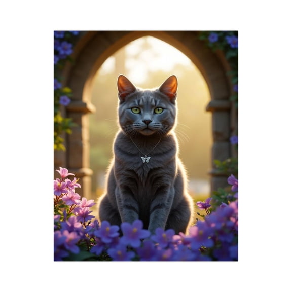 Paint by Numbers Kit for Adults, Cat Garden Arch Sunlit Flowers Paint by Numbers, Easy Paint by Numbers Kit for Adults Beginner, DIY Adult Paint by Number Kits on Canvas, 12x16in Home Decor