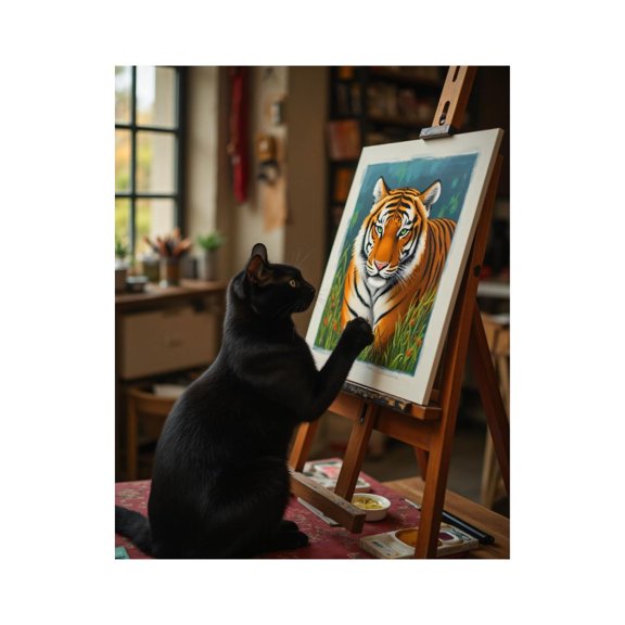 Paint by Numbers Kit for Adults, Cat Painting Canvas Art Masterpiece Paint by Numbers, Easy Paint by Numbers Kit for Adults Beginner, DIY Adult Paint by Number Kits on Canvas, 12x16in Home Decor