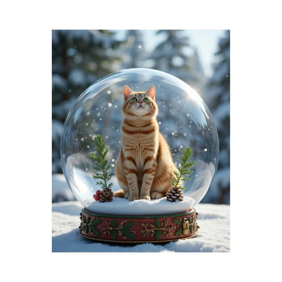 Paint by Numbers Kit for Adults, Cat Snow Globe Winter Scene Paint by Numbers, Easy Paint by Numbers Kit for Adults Beginner, DIY Adult Paint by Number Kits on Canvas, Home Decor