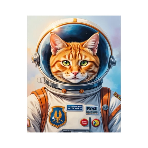 Paint by Numbers Kit for Adults, Cat In Space Suit Illustration Paint by Numbers, Easy Paint by Numbers Kit for Adults Beginner, DIY Adult Paint by Number Kits on Canvas, 12x16in Home Decor