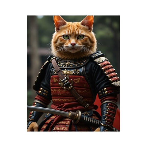 Paint by Numbers Kit for Adults, Cat Warrior In Samurai Armor Paint by Numbers, Easy Paint by Numbers Kit for Adults Beginner, DIY Adult Paint by Number Kits on Canvas, 12x16in Home Decor