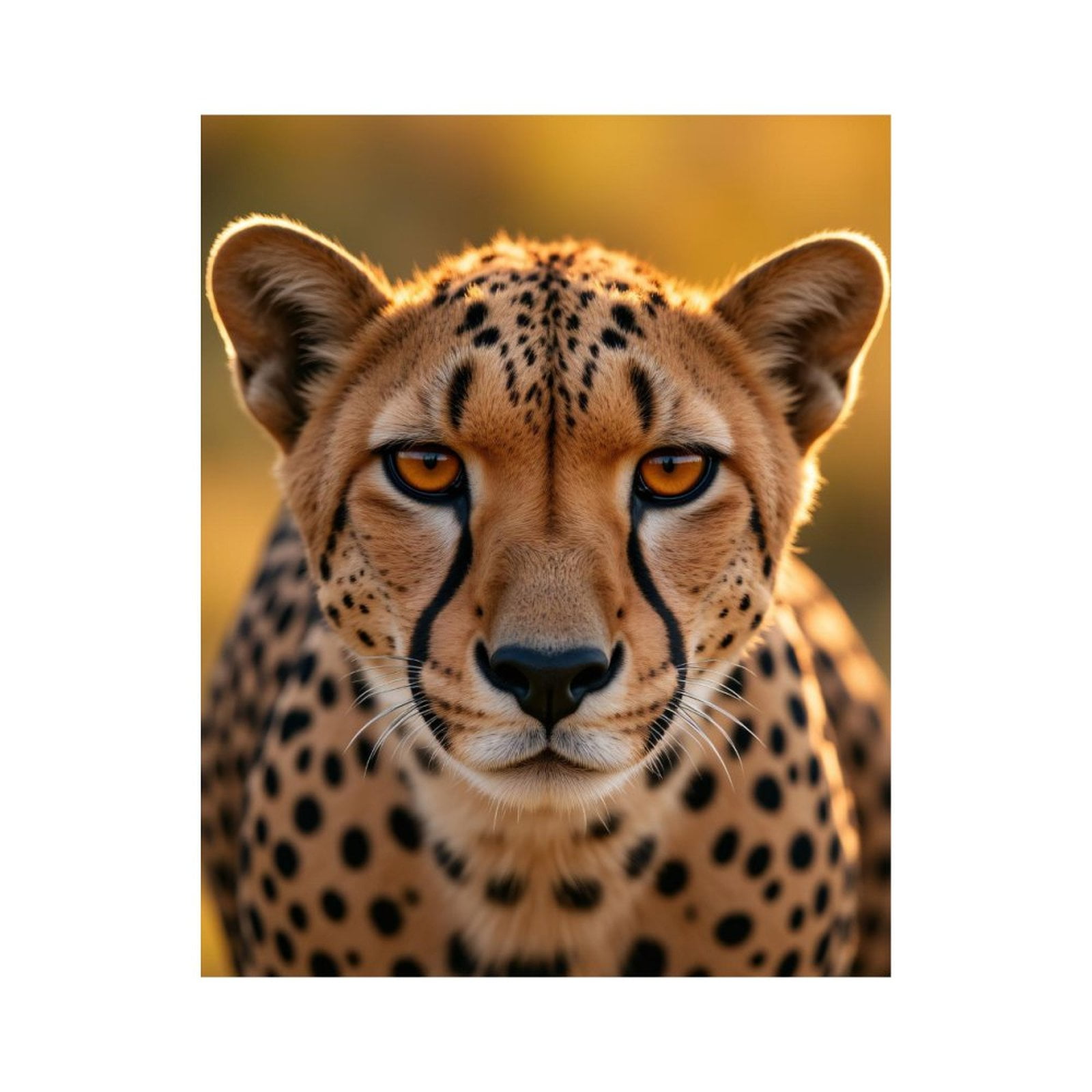 Paint by Numbers Kit for Adults, Cheetah Face Closeup Amber Eyes Paint by Numbers, Easy Paint by Numbers Kit for Adults Beginner, DIY Adult Paint by Number Kits on Canvas, Home Decor