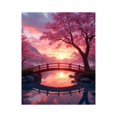 thumbnail image 1 of Paint by Numbers Kit for Adults, Cherry Blossom Sunset Serenity Bridge Paint by Numbers, Easy Paint by Numbers Kit for Adults Beginner, DIY Adult Paint by Number Kits on Canvas, Home Decor, 1 of 7