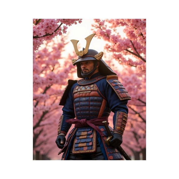 Paint by Numbers Kit for Adults, Cherry Blossom Warrior Samurai Paint by Numbers, Easy Paint by Numbers Kit for Adults Beginner, DIY Adult Paint by Number Kits on Canvas, Home Decor 12x16in
