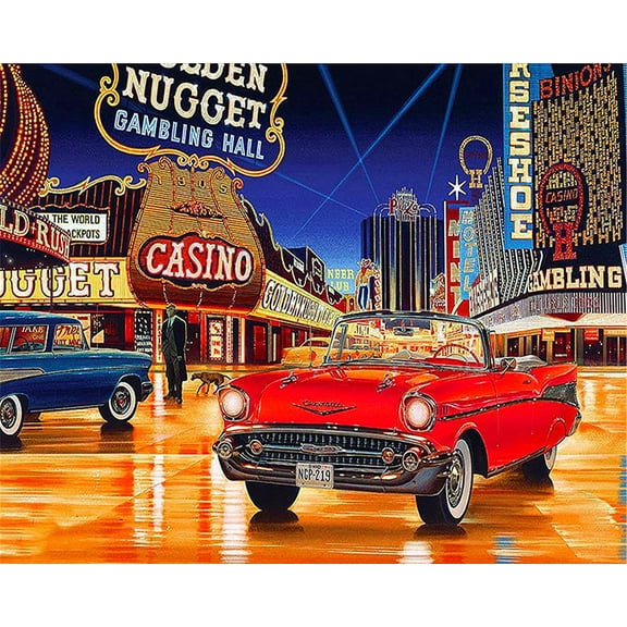 Paint by Numbers Kit for Adults - City Cars - Beginners Acrylic Adult Paint by Number Kits on Canvas Digital Oil Number Painting Kits for Home Decor Gift 16"x20"-