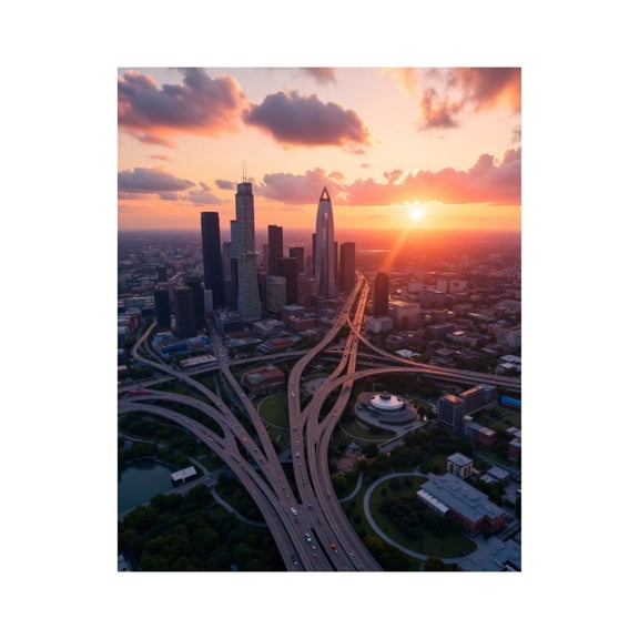 Paint by Numbers Kit for Adults, Cityscape Sunset Highway Interchange Paint by Numbers, Easy Paint by Numbers Kit for Adults Beginner, DIY Adult Paint by Number Kits on Canvas, Home Decor