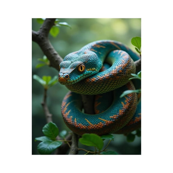 Paint by Numbers Kit for Adults, Colored Snake Coiled Branch Foliage Paint by Numbers, Easy Paint by Numbers Kit for Adults Beginner, DIY Adult Paint by Number Kits on Canvas, 12x16in Home Decor