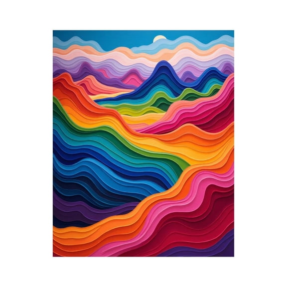 Paint by Numbers Kit for Adults, Colorful Abstract Waves Landscape Paint by Numbers, Easy Paint by Numbers Kit for Adults Beginner, DIY Adult Paint by Number Kits on Canvas, Home Decor