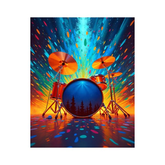 Paint by Numbers Kit for Adults, Colorful Burst Drums Celebration Paint by Numbers, Easy Paint by Numbers Kit for Adults Beginner, DIY Adult Paint by Number Kits on Canvas, 12x16in Home Decor