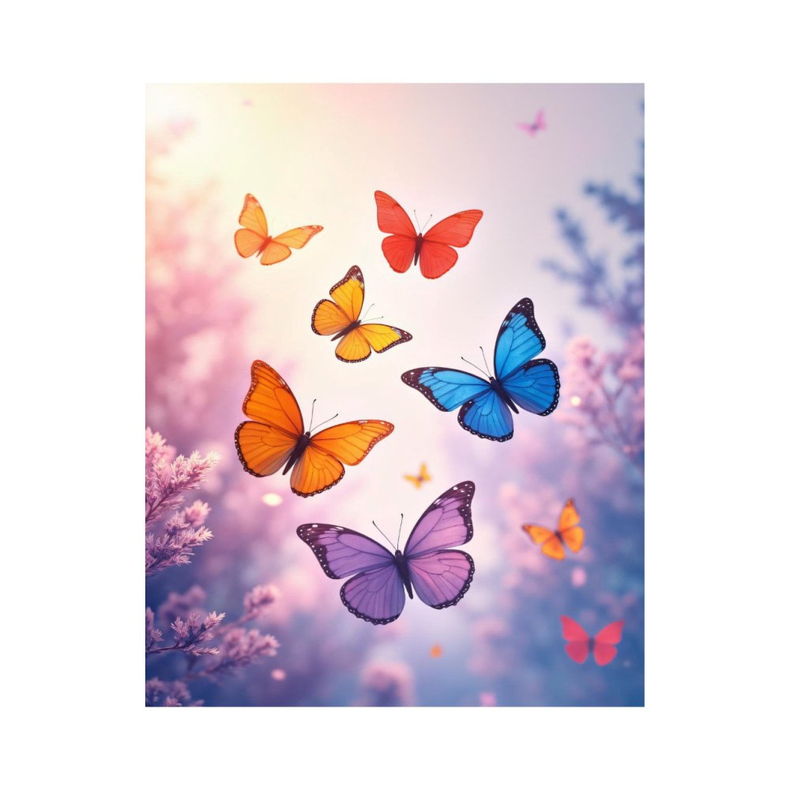 Paint by Numbers Kit for Adults, Colorful Butterflies In Spring Sky Paint by Numbers, Easy Paint by Numbers Kit for Adults Beginner, DIY Adult Paint by Number Kits on Canvas, Home Decor
