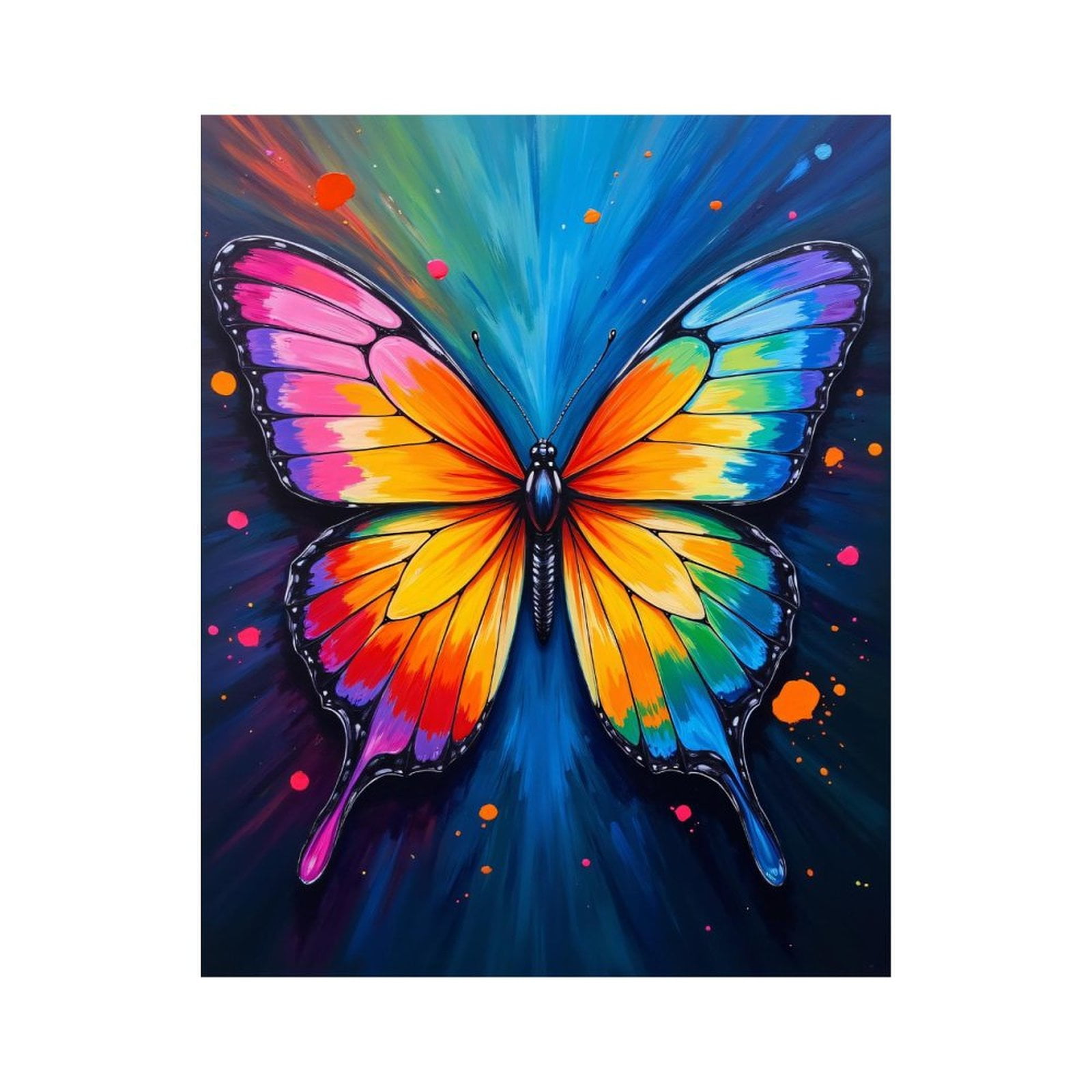 Paint by Numbers Kit for Adults, Colorful Butterfly Art Canvas Paint by ...