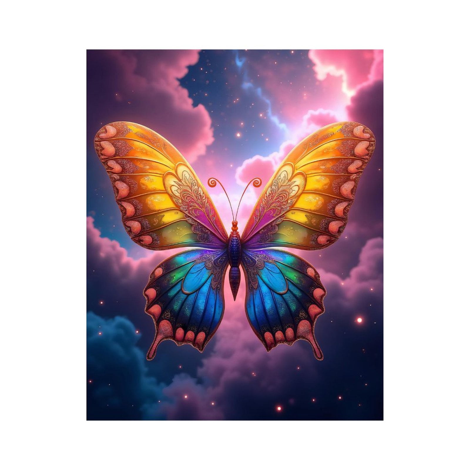 Paint by Numbers Kit for Adults, Colorful Butterfly Celestial Sky Paint ...