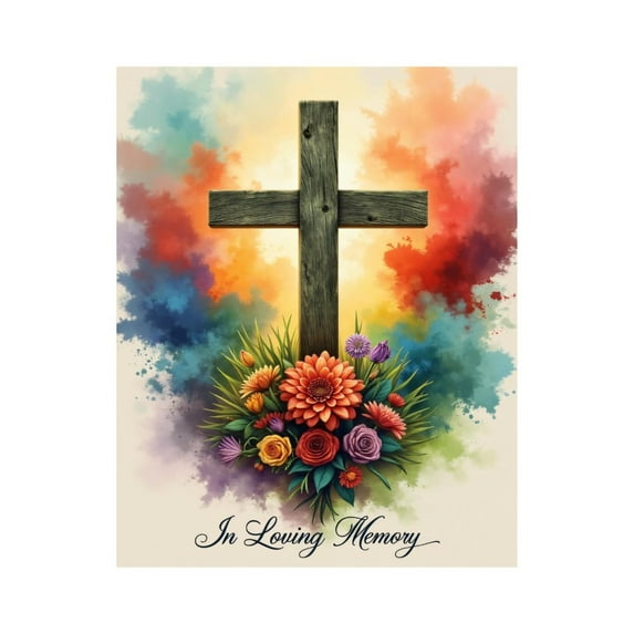 Paint by Numbers Kit for Adults, Colorful Cross Floral Tribute Paint by Numbers, Easy Paint by Numbers Kit for Adults Beginner, DIY Adult Paint by Number Kits on Canvas, Home Decor