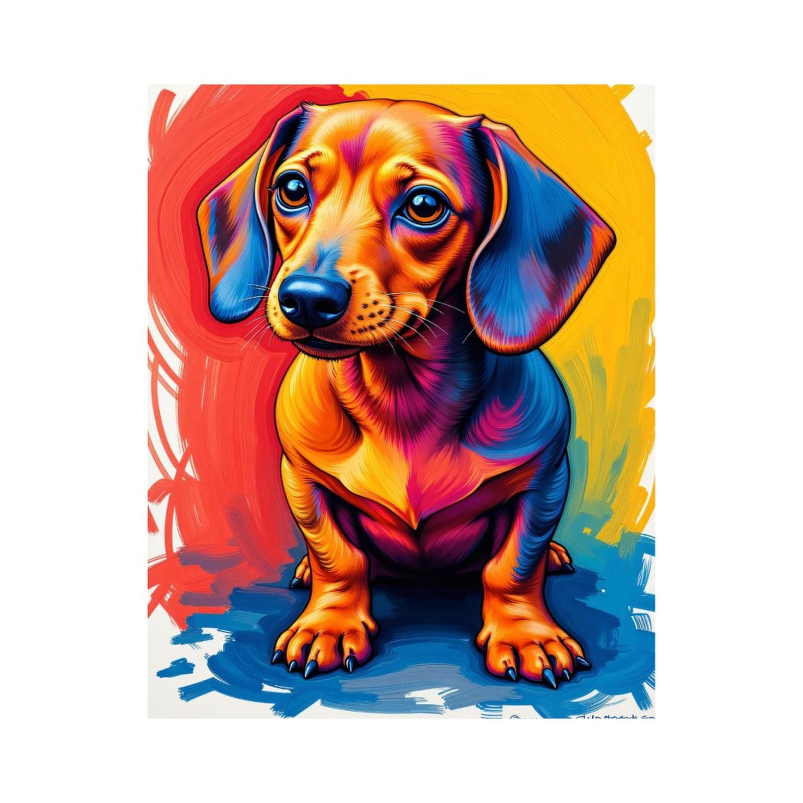 Paint by Numbers Kit for Adults, Colorful Dachshund Art Illustration Paint by Numbers, Easy Paint by Numbers Kit for Adults Beginner, DIY Adult Paint by Number Kits on Canvas, Home Decor