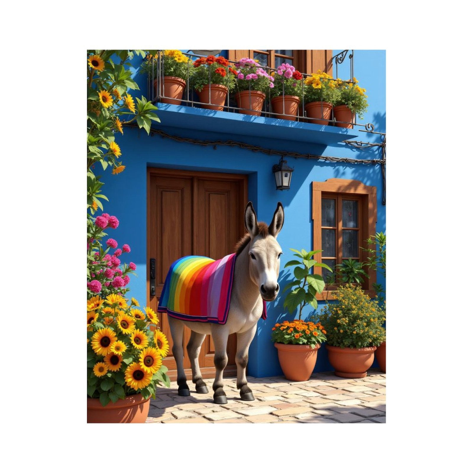 Paint by Numbers Kit for Adults, Colorful Donkey Garden Scene Paint by Numbers, Easy Paint by Numbers Kit for Adults Beginner, DIY Adult Paint by Number Kits on Canvas, Home Decor