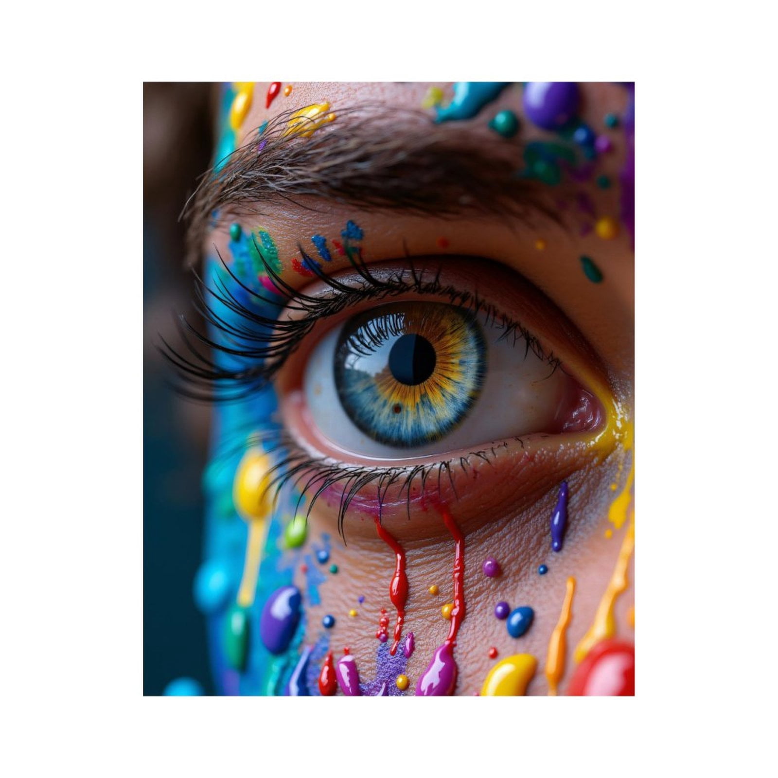Paint by Numbers Kit for Adults, Colorful Eye Paint Splash Paint by Numbers, Easy Paint by Numbers Kit for Adults Beginner, DIY Adult Paint by Number Kits on Canvas, Home Decor