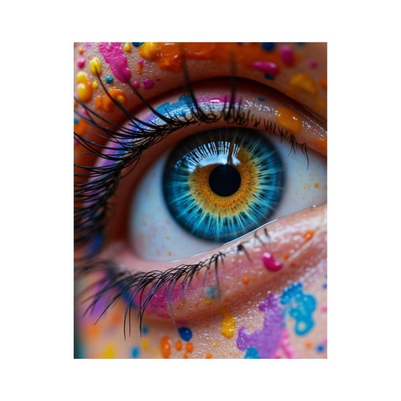 Paint by Numbers Kit for Adults, Colorful Eye Paint Splatter Paint by Numbers, Easy Paint by Numbers Kit for Adults Beginner, DIY Adult Paint by Number Kits on Canvas, Home Decor