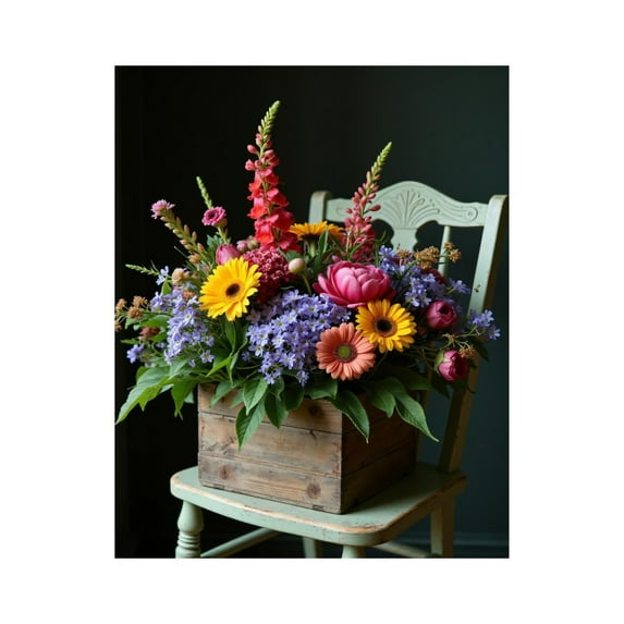 Paint by Numbers Kit for Adults, Colorful Floral Arrangement Box Paint by Numbers, Easy Paint by Numbers Kit for Adults Beginner, DIY Adult Paint by Number Kits on Canvas, 12x16in Home Decor