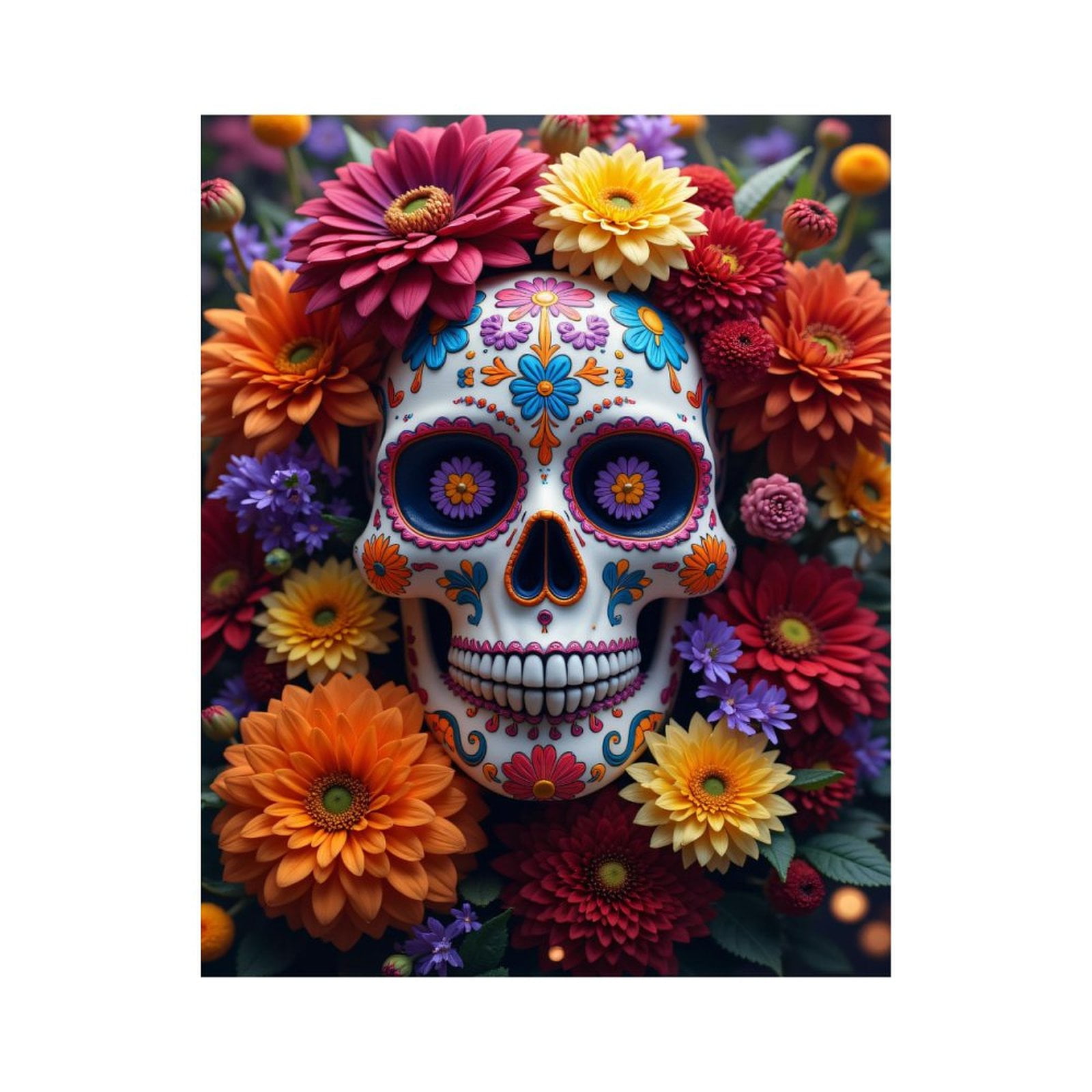 Paint by Numbers Kit for Adults, Colorful Floral Skull Art Deco Paint by Numbers, Easy Paint by Numbers Kit for Adults Beginner, DIY Adult Paint by Number Kits on Canvas, Home Decor