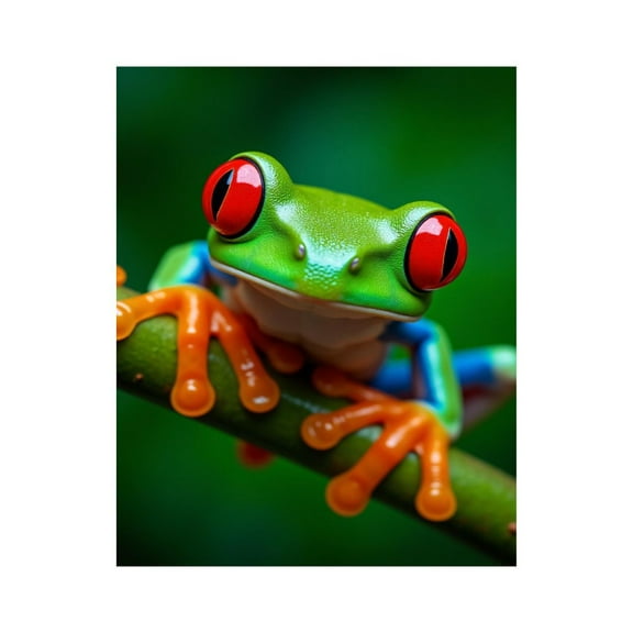 Paint by Numbers Kit for Adults, Colorful Frog On Green Branch Paint by Numbers, Easy Paint by Numbers Kit for Adults Beginner, DIY Adult Paint by Number Kits on Canvas, Home Decor