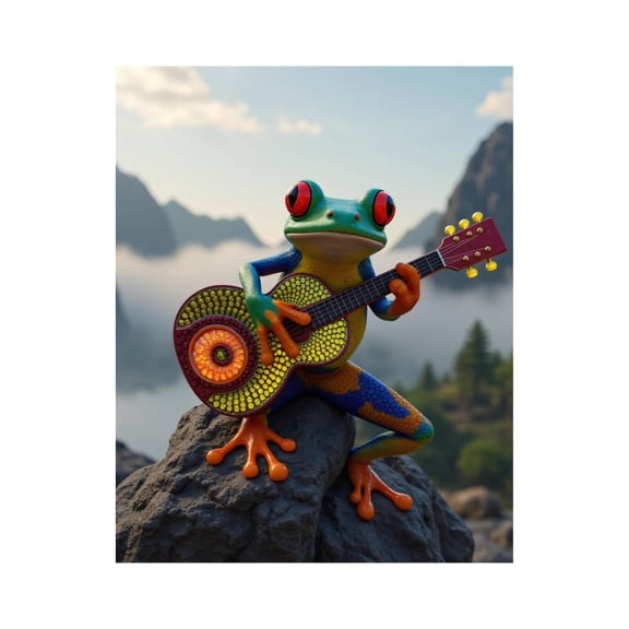 Paint by Numbers Kit for Adults, Colorful Frog Playing Guitar Paint by Numbers, Easy Paint by Numbers Kit for Adults Beginner, DIY Adult Paint by Number Kits on Canvas, Home Decor